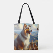 ヴィンテージオーストラリア絵画羊飼い トートバッグ (裏面)