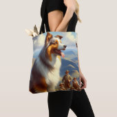 ヴィンテージオーストラリア絵画羊飼い トートバッグ (クローズアップ)