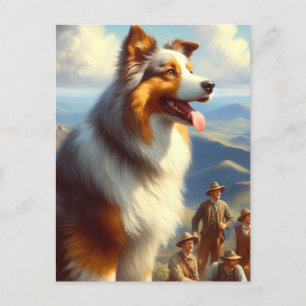 ヴィンテージオーストラリア絵画羊飼い ポストカード