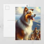 ヴィンテージオーストラリア絵画羊飼い ポストカード (正面/裏面)