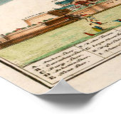 ヴィンテージオーストリアの地図（1730年） ポスター (角)