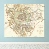 ヴィンテージオーストリアの地図（1833年） キャンバスプリント (インサイチュ (ウッドフロア))