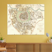 ヴィンテージオーストリアの地図（1833年） キャンバスプリント (インサイチュ (リビング))