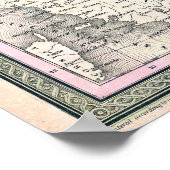 ヴィンテージオーストリアの地図， 1853 ポスター (角)