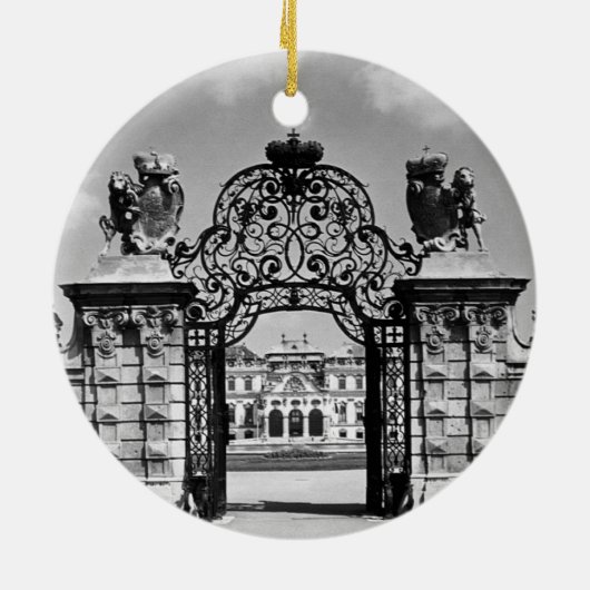 ヴィンテージオーストリアウィーンベルヴェデーレ城門 セラミックオーナメント (裏面)