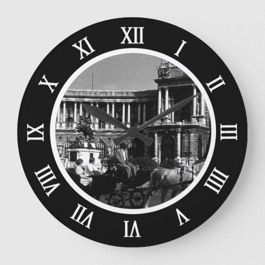 ヴィンテージオーストリアウィーンホフブルクパレスUSB充電 ラージ壁時計 (正面)