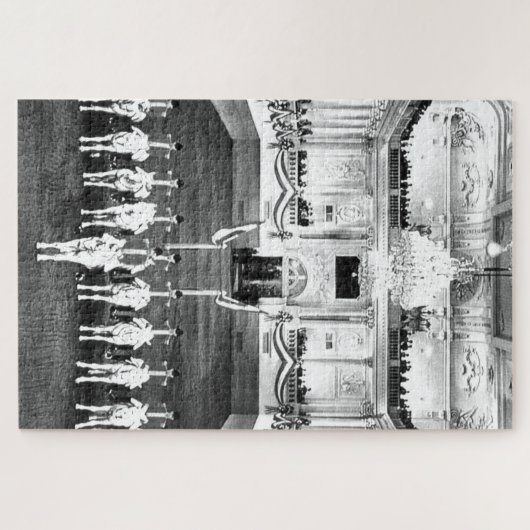 ヴィンテージオーストリアスペインのウィーン乗馬学校 ジグソーパズル (横)