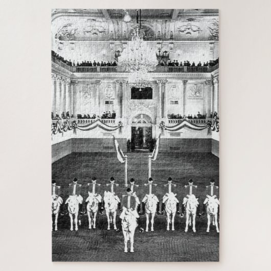 ヴィンテージオーストリアスペインのウィーン乗馬学校 ジグソーパズル (縦)