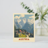 ヴィンテージオーストリアマウンテンタウントラベルツーリズム ポストカード (スタンド正面)