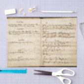 ヴィンテージオーストリア手書き音楽ノートブック1700 薄葉紙 (クラフト)