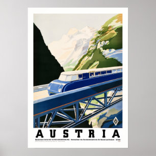 ヴィンテージオーストリア鉄道旅行ポスター   レトロアルプス ポスター