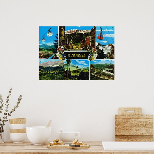 ヴィンテージオーストリア、インスブルックマルチビュー ポスター (キッチン)