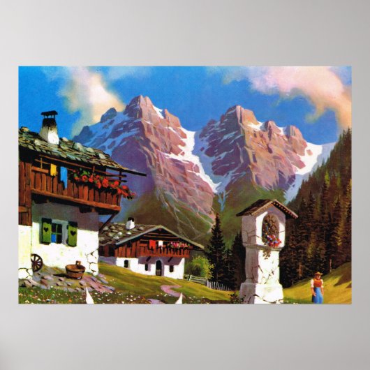 ヴィンテージオーストリア、ビルストック、チロリーン村 ポスター (正面)