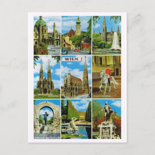 ヴィンテージオーストリア、Wien、ウィーン、Multiview ポストカード (正面)