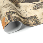 ヴィンテージオータムエフエメラコラージュ | 鳥素朴類 ラッピングペーパー (ロールコーナー)