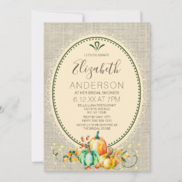 ヴィンテージオータムブーケライト秋ブライダルシャワー 招待状