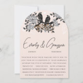 ヴィンテージオーチャード開花ラブバード結婚ズ 招待状 (正面)