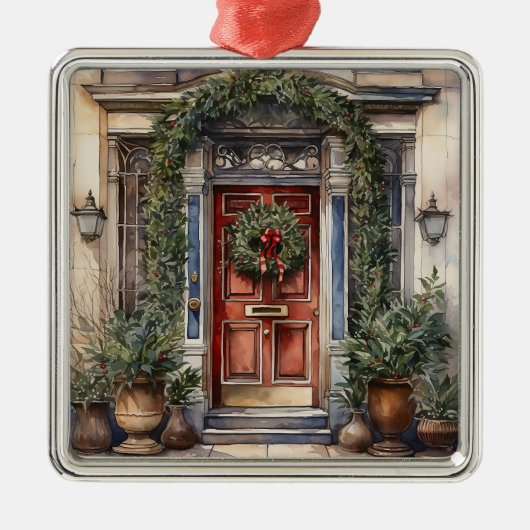 ヴィンテージオーテ飾ルクリスマスドア メタルオーナメント (正面)