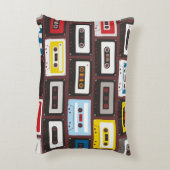 ヴィンテージオーディオカセット、シームレスな背景。 アクセントクッション (裏面(縦))