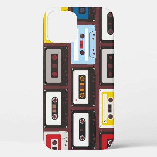 ヴィンテージオーディオカセット、シームレスな背景。 Case-Mate iPhoneケース (裏面)