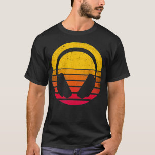 ヴィンテージオーディオヘッドフォンレトロ80sスタイル tシャツ