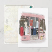 ヴィンテージオートクチュールのパリフリーマーケット – はがき (正面/裏面)