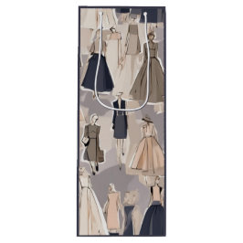 ヴィンテージオートクチュールイラストレーションスワッグバッグ ワインギフトバッグ