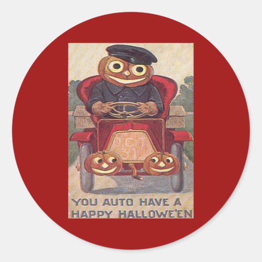 ヴィンテージオートハロウィーン ラウンドシール (正面)