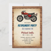 ヴィンテージオートバイの誕生日引退招待 招待状 (正面)