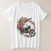 ヴィンテージオートバイインモトボホスタイル プラスサイズTシャツ (デザイン正面)