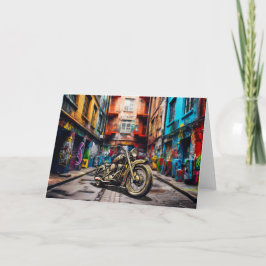 ヴィンテージオートバイシネマティック空白のオートノートカード サンキューカード