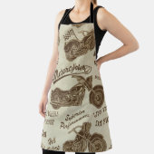 ヴィンテージオートバイシルエット:シームレスな背景 エプロン (インサイチュ)