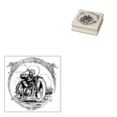 ヴィンテージオートバイバイクバイクもしくは自転車に乗る人ライダー ラバースタンプ (押印)