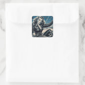 ヴィンテージオートバイピンアップ スクエアシール (バッグ)