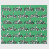 ヴィンテージオートバイライダーアンティークサイクル ラッピングペーパー (フラット)