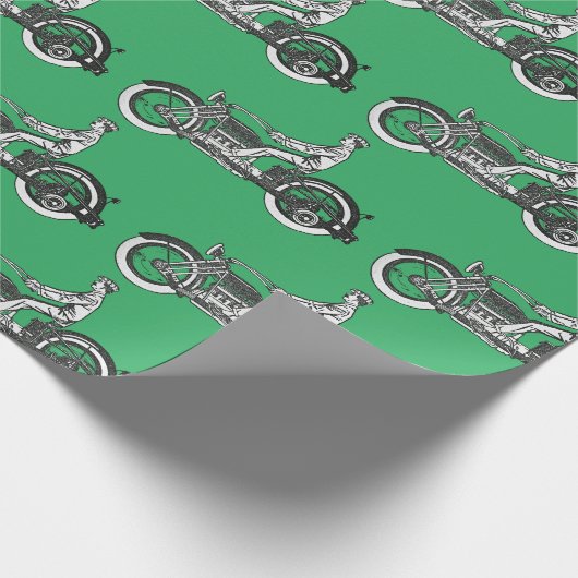 ヴィンテージオートバイライダーアンティークサイクル ラッピングペーパー (角)