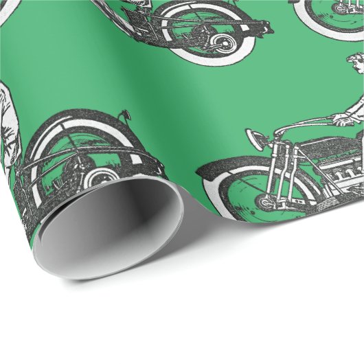 ヴィンテージオートバイライダーアンティークサイクル ラッピングペーパー (ロールコーナー)