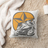 ヴィンテージオートバイレーシングサークルスター クッション (ブランケット)