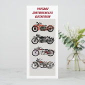 ヴィンテージオートバイ採集赤白黒 案内状 (スタンド正面)