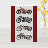 ヴィンテージオートバイ父の日 カード (黄色い花)