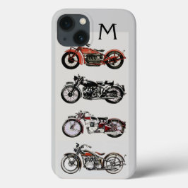 ヴィンテージオートバイ・モノグラム iPhone 13ケース