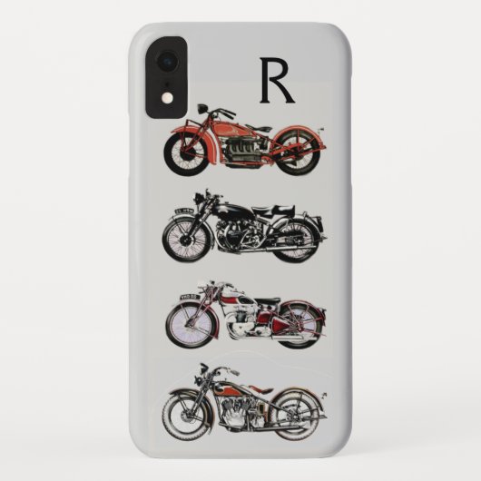 ヴィンテージオートバイ・モノグラム Case-Mate iPhoneケース (裏面)