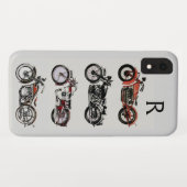 ヴィンテージオートバイ・モノグラム Case-Mate iPhoneケース (裏面(横))