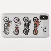 ヴィンテージオートバイ・モノグラム Case-Mate iPhoneケース (裏面(横))