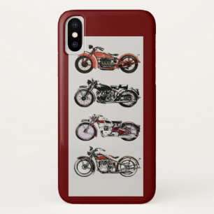 ヴィンテージオートバイ,赤 iPhone X ケース