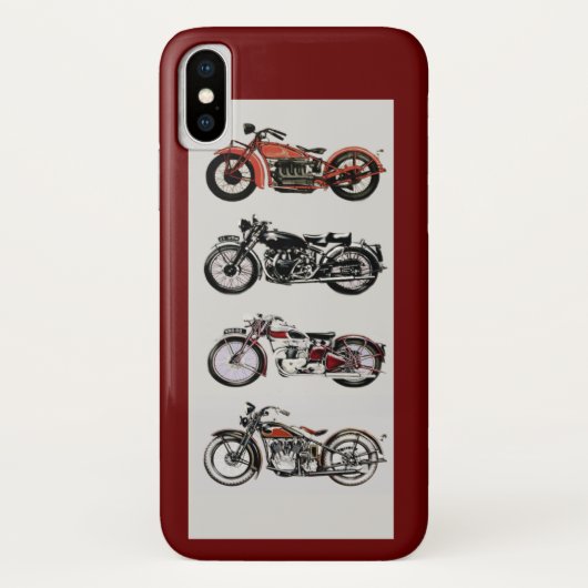 ヴィンテージオートバイ，赤 Case-Mate iPhoneケース (裏面)