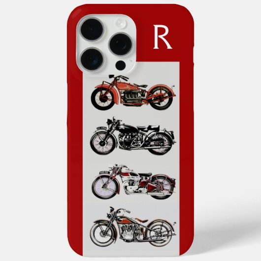 ヴィンテージオートバイ,赤 Case-Mate iPhoneケース (裏面)
