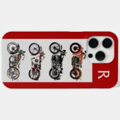 ヴィンテージオートバイ,赤 Case-Mate iPhoneケース (裏面 (横))
