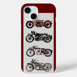 ヴィンテージオートバイ,赤 iPhone 15ケース