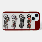 ヴィンテージオートバイ,赤 Case-Mate iPhoneケース (裏面 (横))